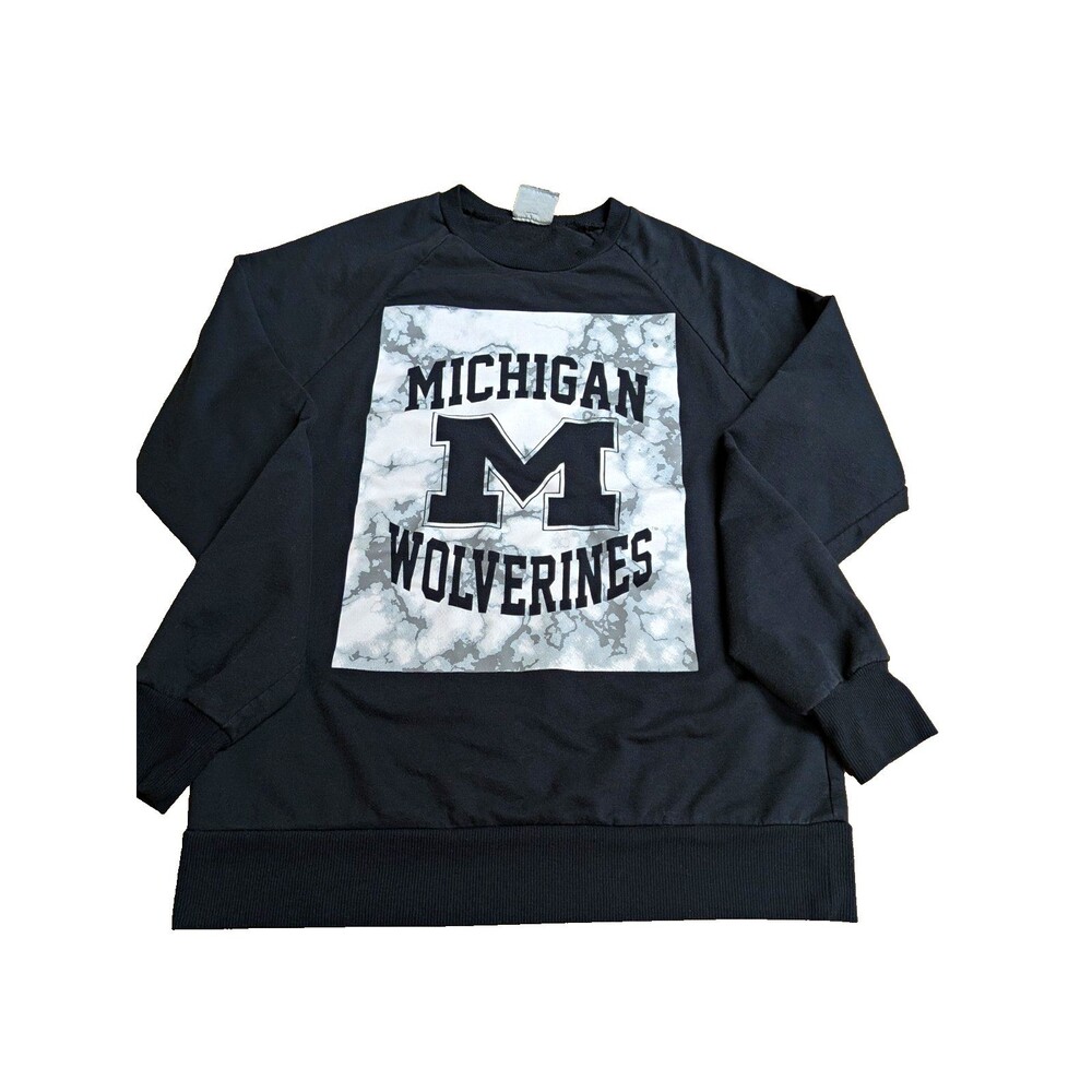 Stadium Athletics Men's Black Michigan Wolverines Crewneck Pullover Sweatshirt M